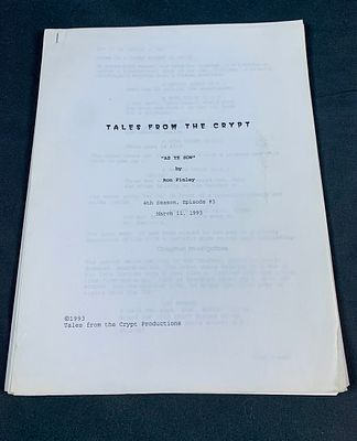 Original script from Tales from the Crypt Tv Show. This is from Episode 3 of the 4th season