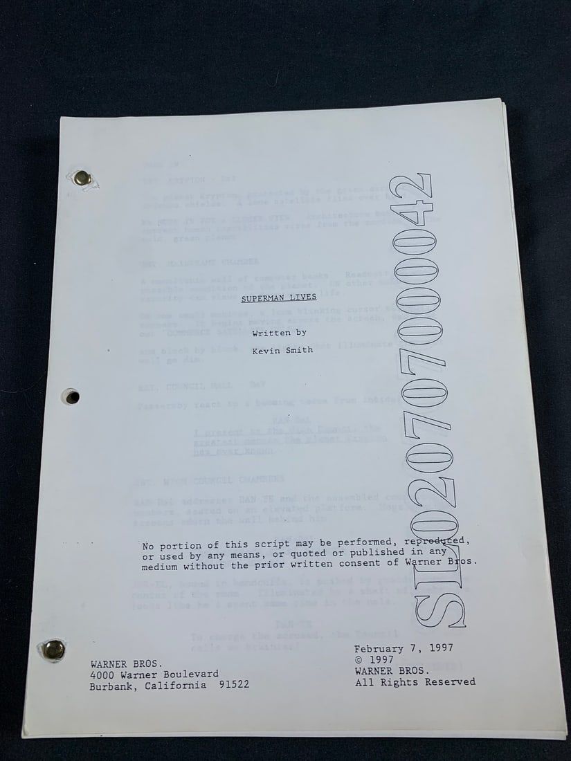 Lot 407: Kevin Smith's' Superman Lives Script