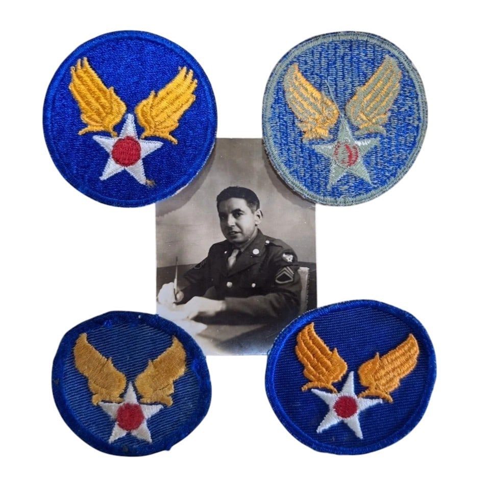 Lot 27: WWII Army Air Corp HQ Soldiers Photo and Patch Variations