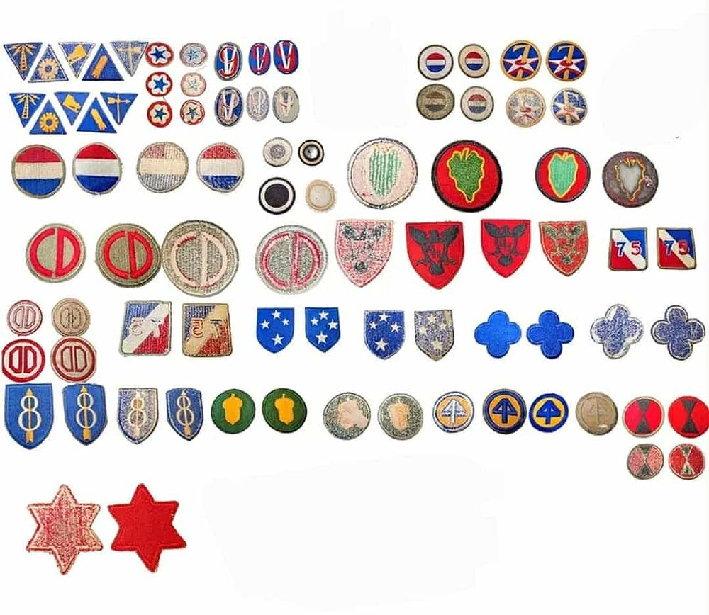 Lot 28: WWII Patch Collections Scarce variations and rarities
