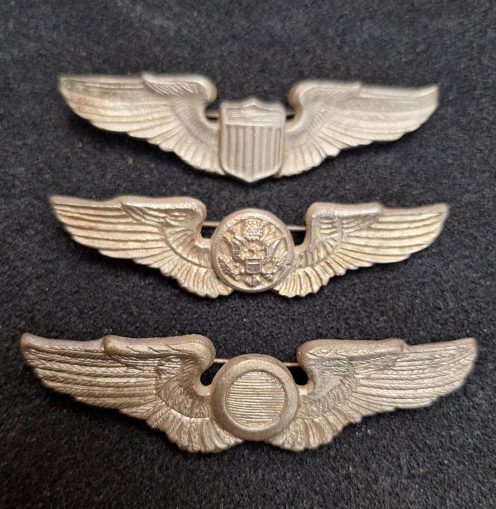 Lot 34: WWII North Africa Theater made US Army Air Corp Pilot Wing Collection