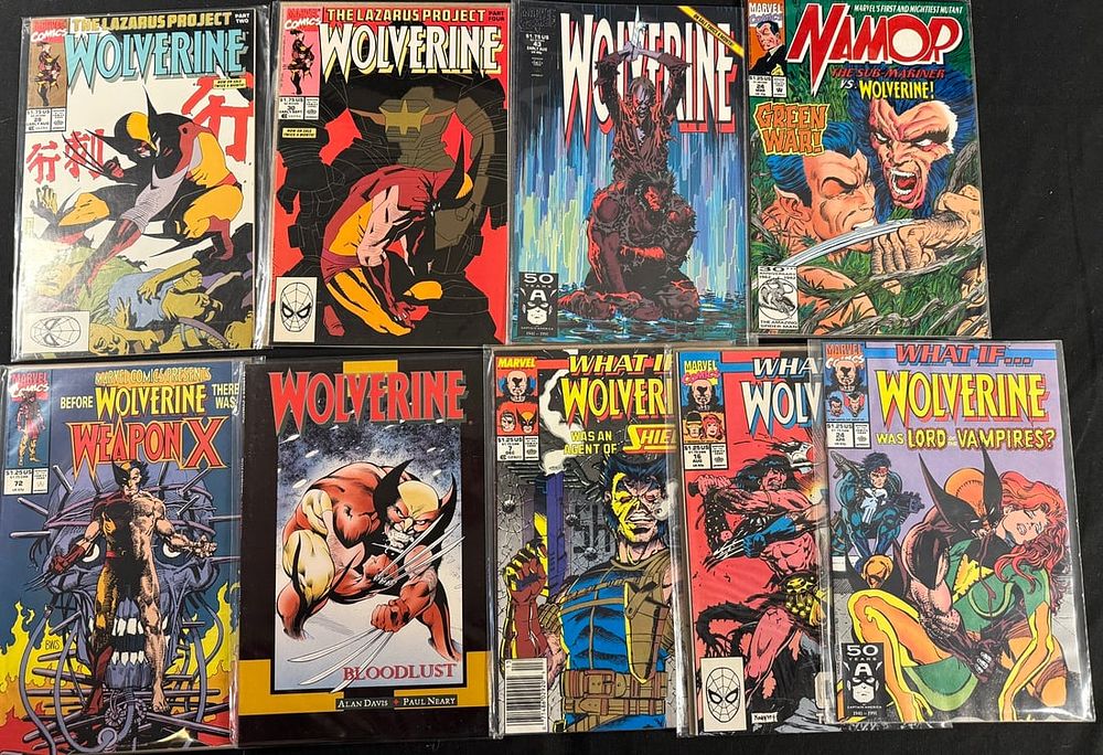 Lot 21: 10 Marvel Comics Featuring Wolverine, From the Late 1980s to Early 1990s