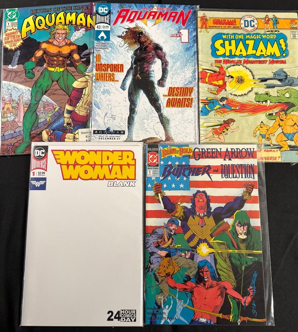 Lot 24: 5 Dc Comics, the Brave and the Bold -1-1991-Featuring Green Arrow, the Butcher, and the Question