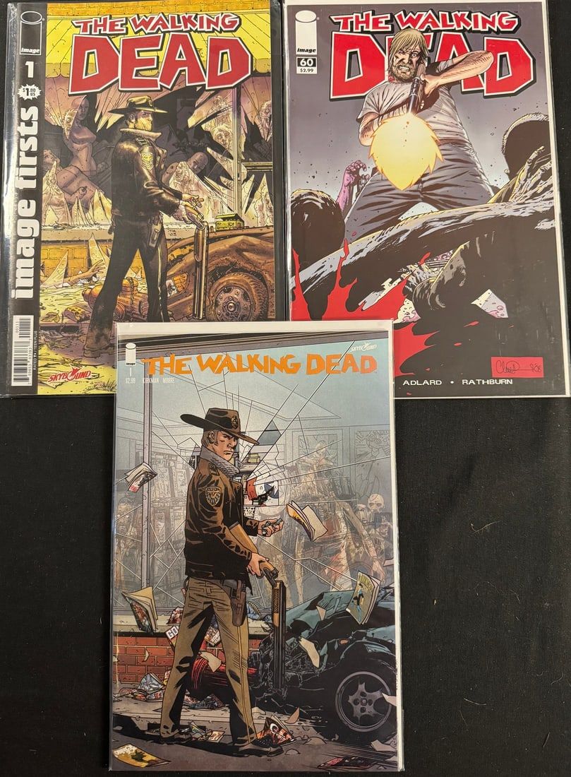 Lot 33: 3 the Walking Dead Comic Books, a 15th Anniversary Retailer Variant