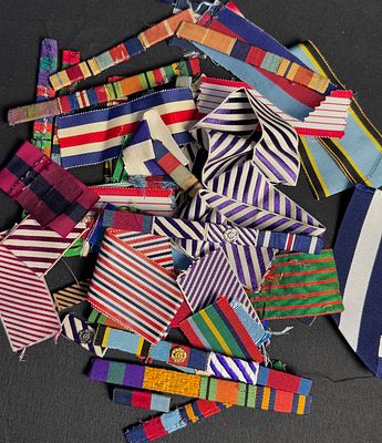 WWII British Ribbon and Rosette Lot - Battle of Britain. Mixed lot of ribbon segments and bars 