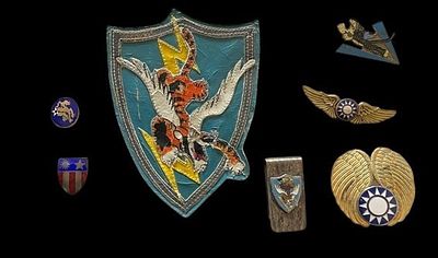 WWII AAF 23rd Fighter Group and Flying Tigers - AVG Insignia Lot. Appear to be theater-made 