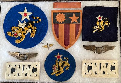 WWII 14th AAF - CNAC, AVG Lot. This is a mixed insignia lot of mostly fantasy pieces. Bid 