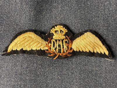 WWII RAF Padded Pilots Wings. Another fine set of early padded and hand embroidered wings