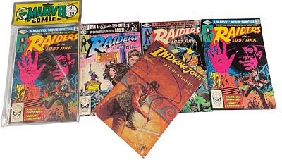Indiana Jones Comic Books Including Raiders of the Lost Ark Marvel Movie Adaptation. A 