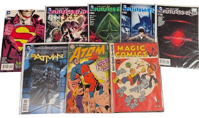 DC and Golden Age Comic Books Including The New 52 Futures End and Magic Comics No. 40. A 