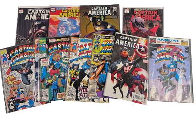 Captain America Marvel Comic Books Bronze to Modern Age. A collection of Marvel comic books 