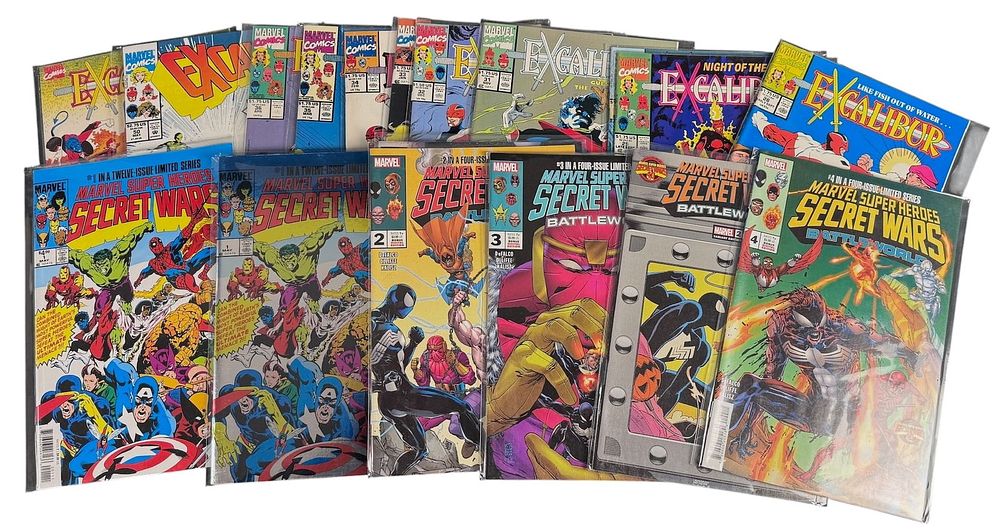 Lot 20: Marvel Comics Featuring Marvel Super Heroes Secret Wars and Excalibur