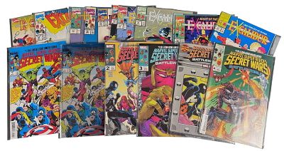 Marvel Comics Featuring Marvel Super Heroes Secret Wars and Excalibur. A collection of Marvel 