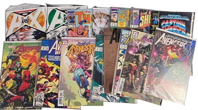 Marvel Comic Books featuring Avengers Thor and Captain America Titles. A collection of Marvel 