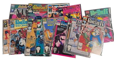 Marvel Comics The Punisher War Journal and The Punisher Issues. A collection of Marvel comic 
