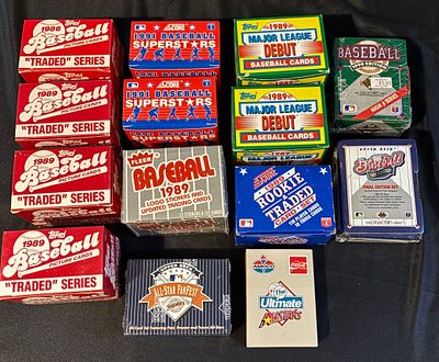 1980s Topps, Fleer, Score, and Upper Deck Baseball Card Factory Sets and Commemorative Series. Ba 