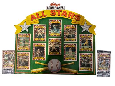 A 1992 Kellogg's Corn Flakes All Star 3D Baseball Set and Advertising Display. A collection of 