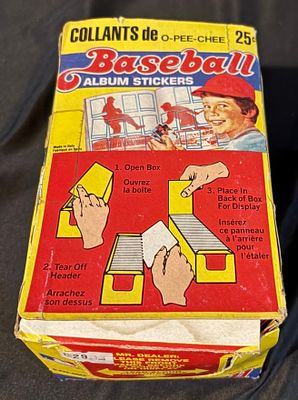 RARE 1982 O-Pee-Chee Baseball Album Sticker Retail Display Box. A pair of vintage O-Pee-Chee 