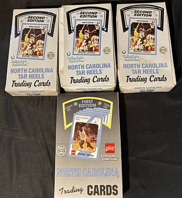 1989-90 Collegiate Collection North Carolina Tar Heels Trading Card Boxes. A collection of 