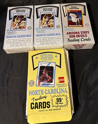 1989-1990 Collegiate Collection North Carolina and Arizona State Trading Card Boxes. A 