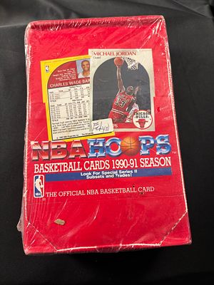 1990-91 NBA Hoops Series 2 Basketball Wax Box. A factory-sealed wax box of 1990-91 NBA Hoops 