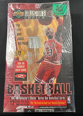 1997-98 Upper Deck Collector's Choice Series 1 Basketball Cards Box. A factory-sealed box of 