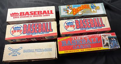 A Collection of Fleer, Topps, and Donruss Baseball Card Factory Sets. A collection of vintage 