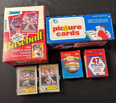 An Assortment of Vintage Baseball Trading Card Boxes and Sets. This collection features several 