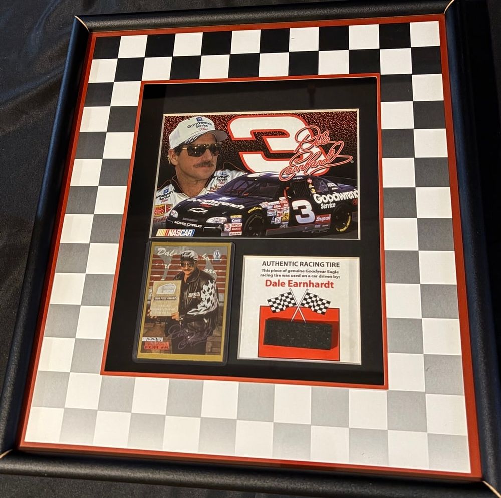 Lot 106: Dale Earnhardt Evolution of Stock Car Racing Framed Memorabilia by American Stamp Collectibles