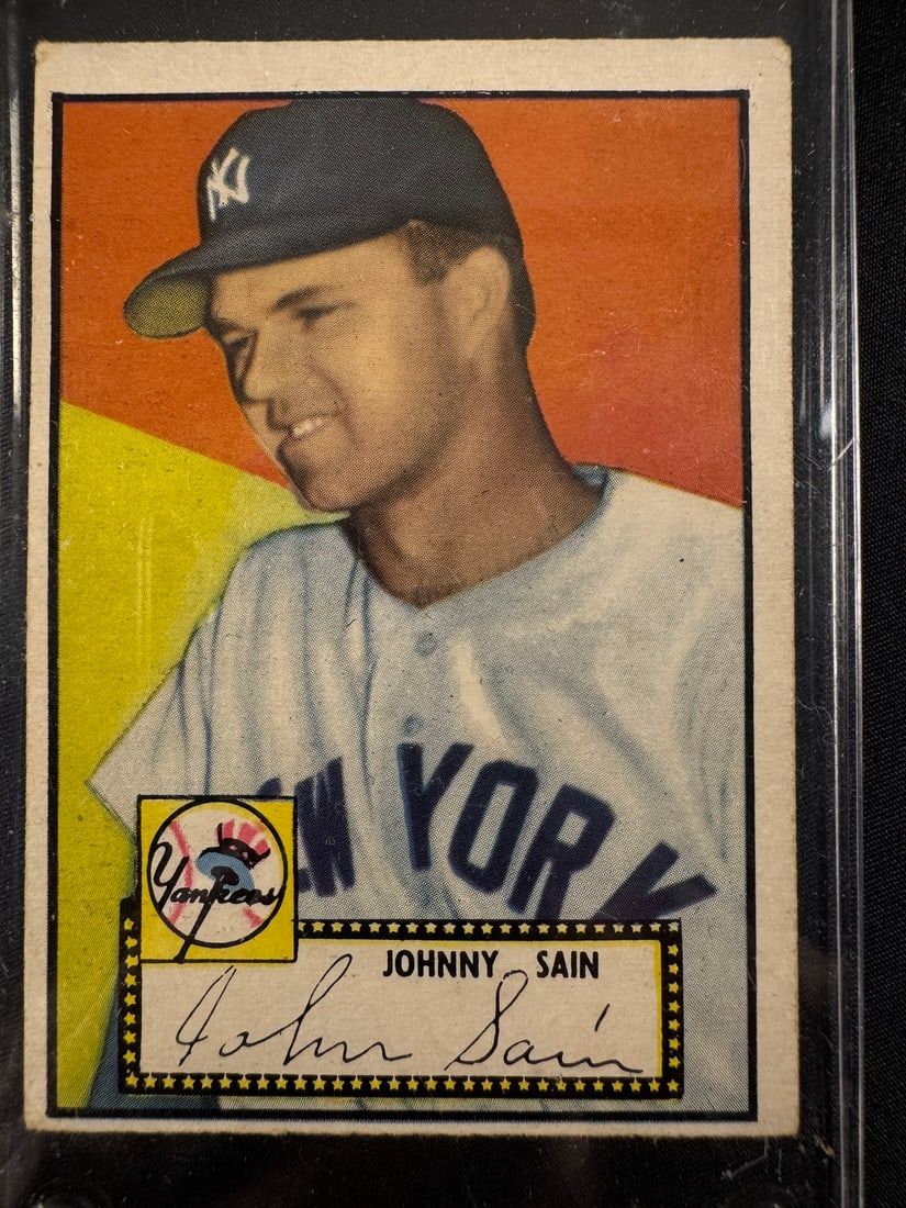 Lot 142: 1952 Topps No. 49 Johnny Sain New York Yankees Baseball Card