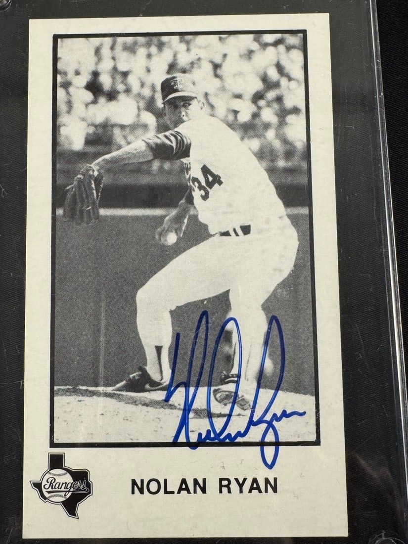 Lot 149: Nolan Ryan Signed Texas Rangers Team Issue 3x5 Promo Card
