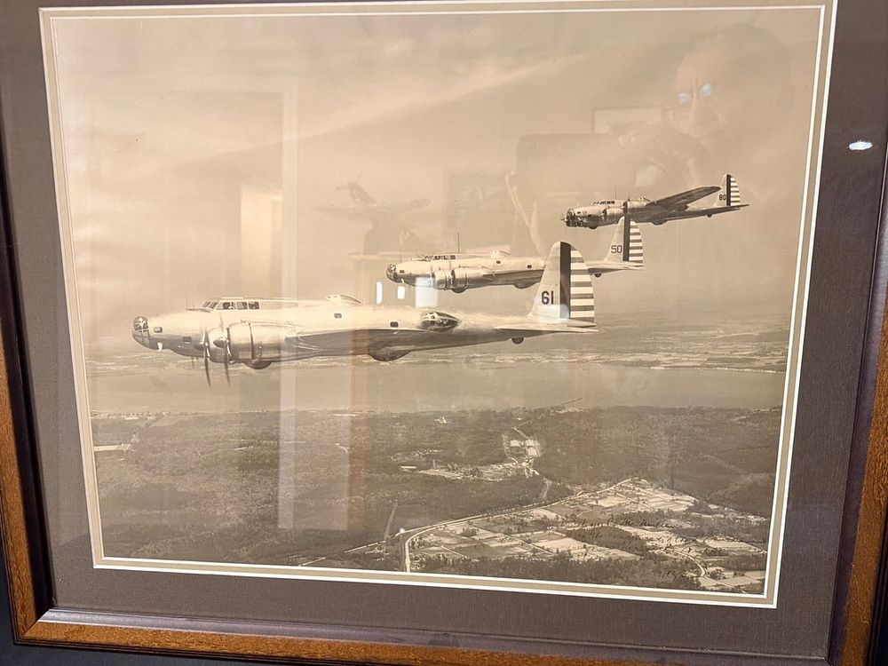 Lot 111: B-17 Original Large Format Photo Signed by Col. Howard Davidson
