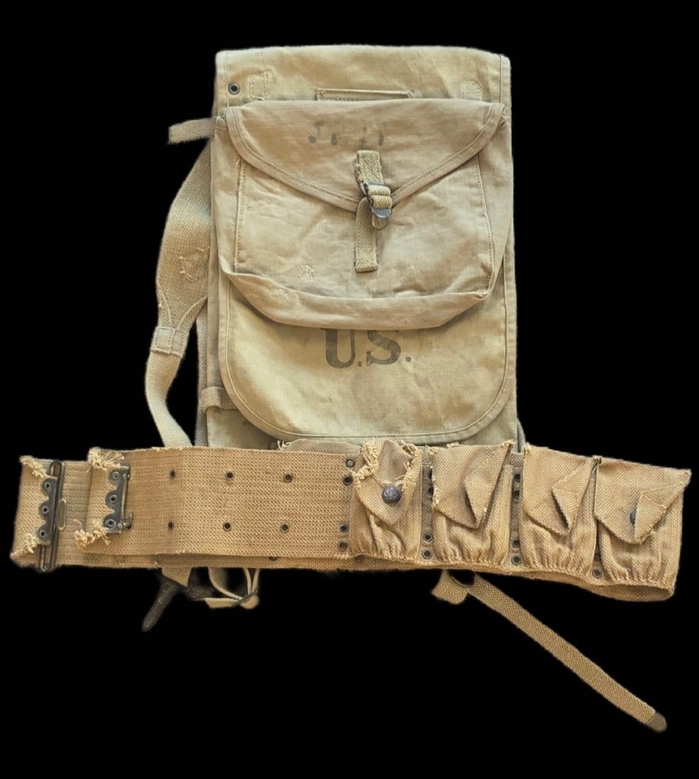 Lot 144: WWI US Army Mills Belt and M1910 Haversack