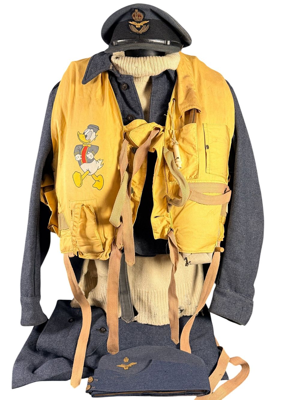 Lot 326: WWII Complete RAF Pilot's Flight Uniform Grouping - Painted 1941 Vest