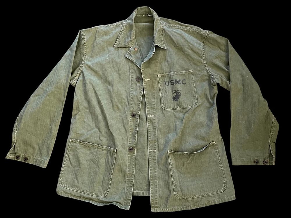 Lot 354: WWII USMC HBT P41 Utility Shirt