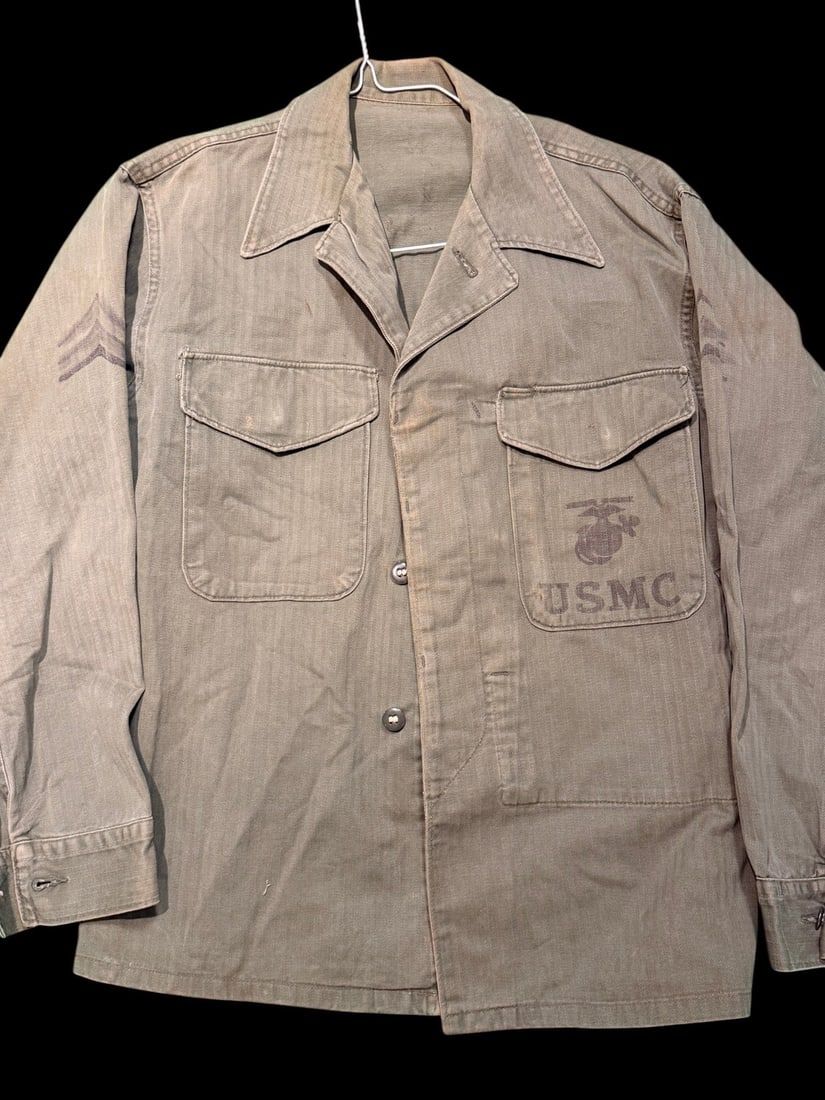 Lot 357: USMC P53 HBT Utility Coat Shirt