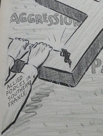 Lot 365A: Fantastic WW2 original political cartoon drawn by artist Paul R. Carmack