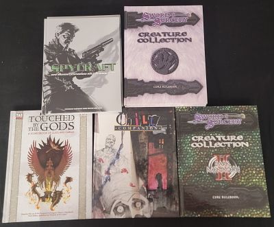 RPG Rulebooks and Sourcebooks. Various Publishers, 1990-2003. Includes Shadowrun and d20 System. 