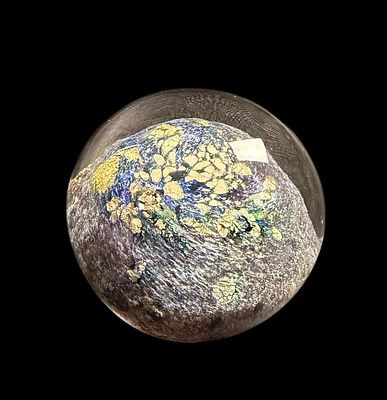 Michael Brian for Saturn Art Glass Nebula Art Glass Paperweight, 1983. A spherical studio art 