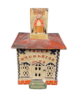 J. - E. Stevens Co. Hall's Excelsior Mechanical Bank. An antique mechanical bank manufactured by 