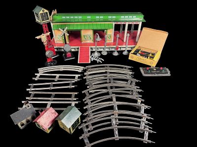 Vintage Louis Marx and Co O-Gauge Model Train Accessories and Track. This collection of model 