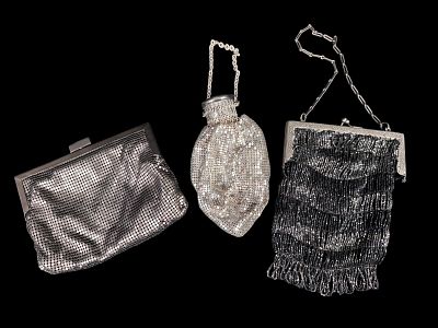 A Trio of Vintage Evening Bags including Whiting - Davis Mesh and Art Deco Style Beaded Examples. 
