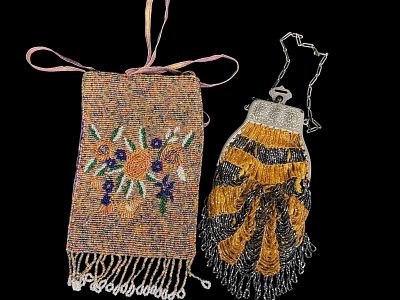 Two Antique Beaded Evening Bags, Circa 1920s. This lot features two early 20th-century beaded 