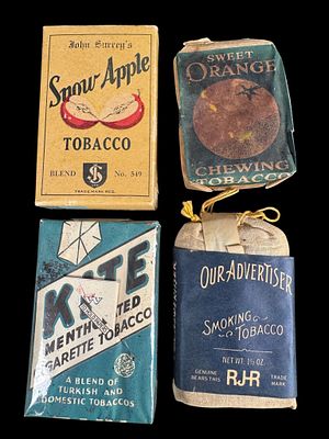 Four Vintage American Tobacco Packages. This collection consists of four vintage American 