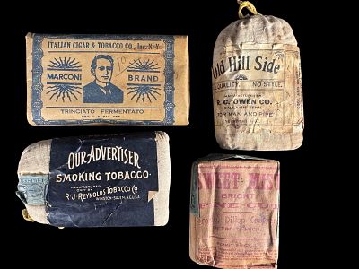 Four Vintage American Tobacco Pouches and Packages. This collection consists of four vintage 
