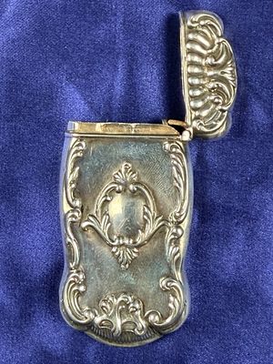 Gorham Manufacturing Company Sterling Silver Repousse Match Safe, Pattern B 50. This Victorian 
