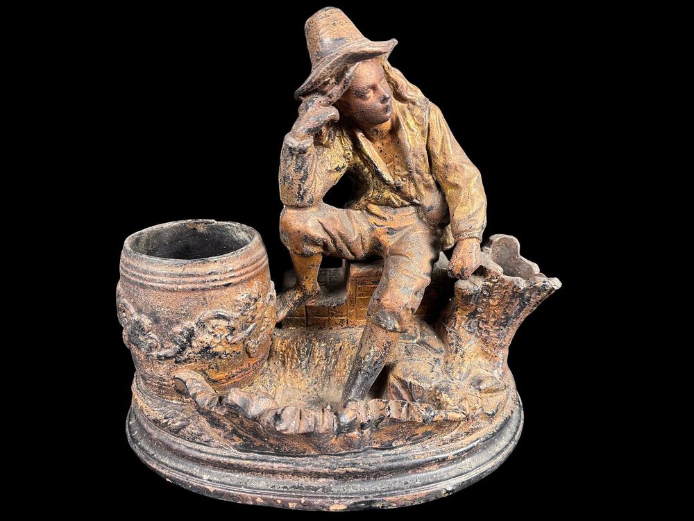 Lot 79: Victorian Cast Spelter Figural Desk Accessory Marked L and C