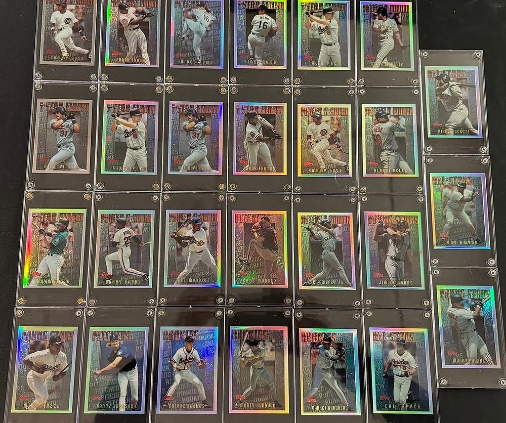 Lot 111A: Collection of Twenty-Seven 1996 Topps Finest Baseball Cards Including Gold and Refractor Parallels