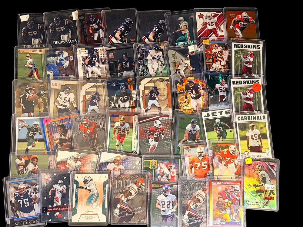 Lot 115: Modern-Era NFL Football Trading Cards Featuring Brian Urlacher and Defensive Stars