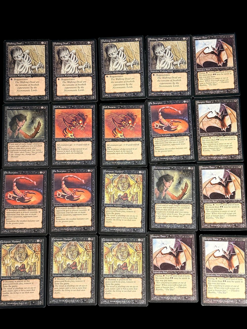 Lot 117: 20 Magic The Gathering The Dark Black Expansion Set Trading Cards